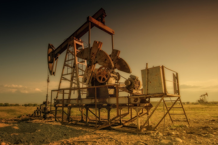 oil drilling rig field landscape
